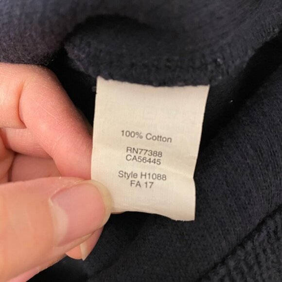 Madewell Cowl Neck Sweater Navy Tie Sleeves Ribbed Textured Pullover XXS - Picture 5 of 5